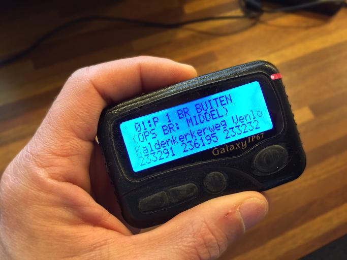 Pager met een melding 