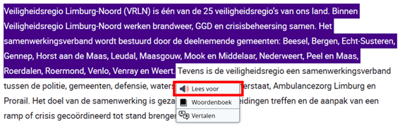 Tekst voorlezen
